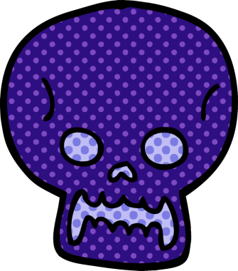 Bir insan tarafından çizilmiş cadılar bayramı kafatası karalaması.