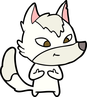 Bir insan tarafından çizilmiş dost canlısı bir kurt.