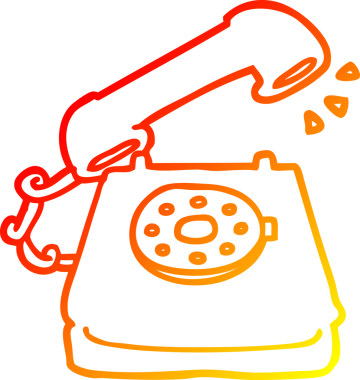 Bir insan tarafından çizilmiş eski bir telefonun sıcak gradyan çizimi