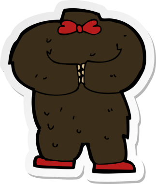 Bir insan tarafından çizilmiş oyuncak ayı vücudunun çıkartması.