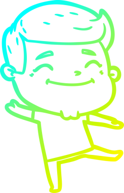 Bir insan tarafından çizilmiş mutlu bir çizgi film karakteri çizimi.