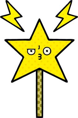 Bir insan tarafından çizilmiş sihirli değnek çizgi romanı.