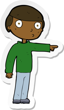 Bir insan tarafından çizilmiş bir karikatür adamın çıkartması.