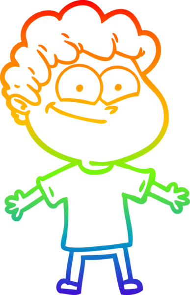 Bir insan tarafından çizilmiş mutlu bir adamın çizgi çizimi.