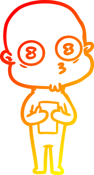 Bir insan tarafından çizilmiş garip kel bir uzay adamının sıcak çizgi çizimi