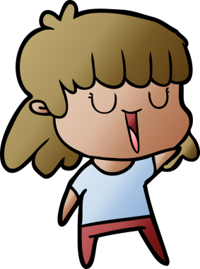 Bir insan tarafından çizilmiş karikatür kadın.