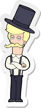 Bir insan tarafından çizilmiş silindir şapkalı bir adamın çıkartması.