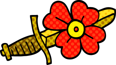 Bir insan tarafından çizilmiş karalama dövme hançeri sembolü.