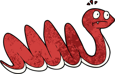 Bir insan tarafından çizilmiş çizgi film yılanı.