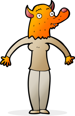 Bir insan tarafından çizilmiş tilki kadın.