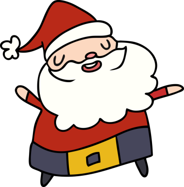 Bir insan tarafından çizilmiş Noel Baba 'nın çizgi filmi kawaii.