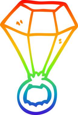 Bir insan tarafından çizilmiş kırmızı yakut bir yüzüğün çizimi.