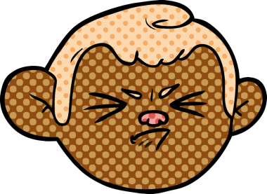 bir insan tarafından çizilmiş maymun yüzü