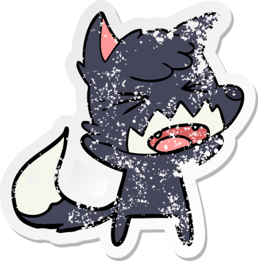 Bir insan tarafından çizilmiş kızgın bir tilkinin sıkıntılı çıkartması.