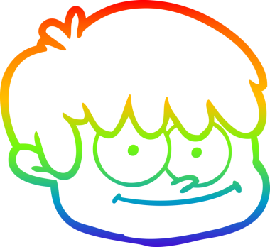 gökkuşağı gradyan çizgi çizimi bir insan tarafından çizilmiş bir erkek yüzü