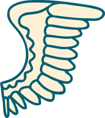 Bir insanın çizdiği kanadın ikonik dövme şekli