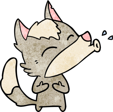 Bir insan tarafından çizilmiş uluyan kurt çizgi filmi.