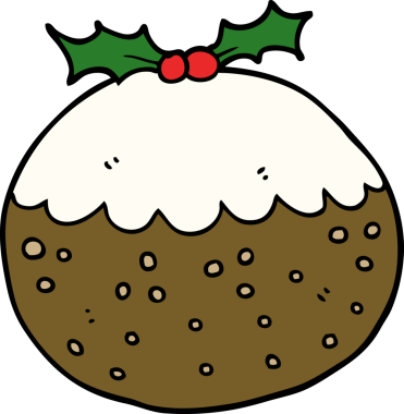 Bir insan tarafından çizilmiş noel pudingi.