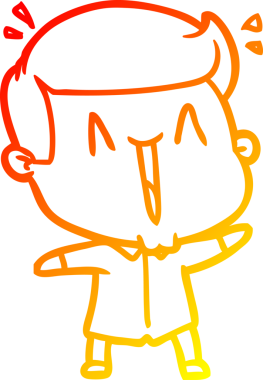 Bir insan tarafından çizilmiş mutlu bir adamın çizgi çizimi.