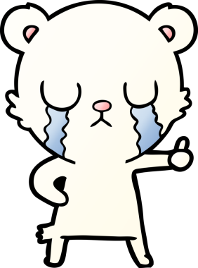 Bir insan tarafından çizilmiş ağlayan kutup ayısı çizgi filmi.