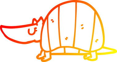 Bir insan tarafından çizilen çizgi film armadillosunun sıcak çizgi çizimi