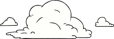 Bir insan tarafından çizilmiş beyaz büyük bulutların karalamaları.