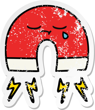 Bir insan tarafından çizilmiş şirin bir karikatür mıknatısı.