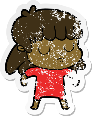 Bir insan tarafından çizilmiş ilgisiz bir karikatür çıkartması.