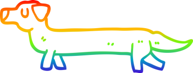 gökkuşağı gradyan çizgi çizimi bir insan tarafından çizilmiş dachshund