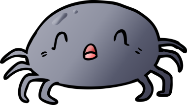 Bir insan tarafından çizilmiş cadılar bayramı örümceği çizgi filmi.