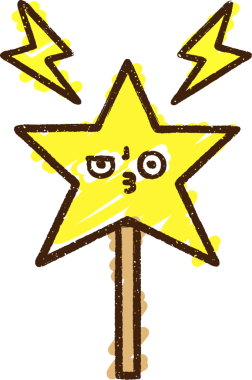 Bir insan tarafından çizilen sihirli değnek tebeşiri