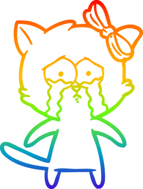 gökkuşağı gradyanı çizimi bir insan tarafından çizilmiş çizgi film kedisi