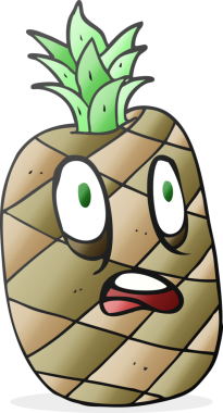 Bir insan tarafından çizilmiş serbest çizim ananas.