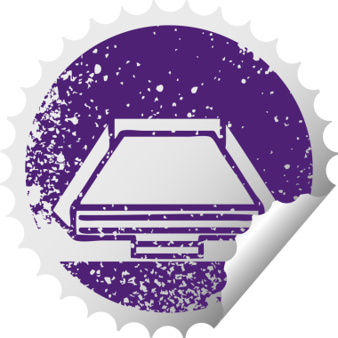 Bir insan tarafından çizilmiş bir posta kutusunun sıkıntılı dairesel soyulan etiketi.