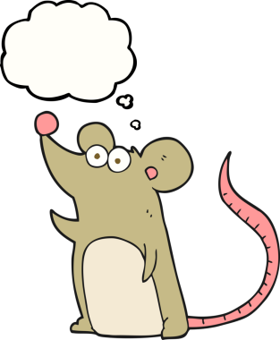 Bir insan tarafından çizilmiş serbest çizim baloncuk çizgi film faresi