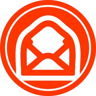 bir insan tarafından çizilmiş zarf harfi dairesel simgesi