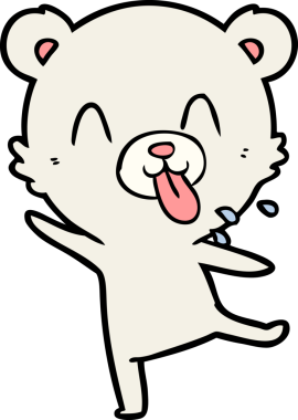 kaba karikatür kutup ayısının insan tarafından çizilmiş dili.