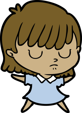 Bir insan tarafından çizilmiş karikatür kadın.