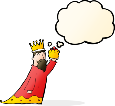 Bir insan tarafından çizilmiş düşünce baloncuğu olan üç bilge adamdan biri.