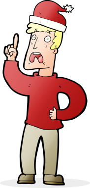 Çizgi filmci bir insan tarafından çizilen Noel için hazırlanıyor.