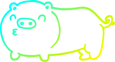 Bir insan tarafından çizilmiş soğuk çizgi domuz çizimi.