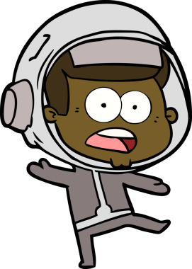 Karikatür bir insan tarafından çizilen astronotu şaşırttı.