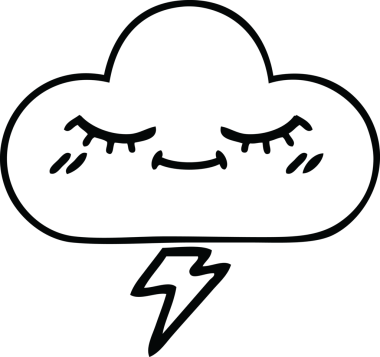 Bir insan tarafından çizilmiş bir fırtına bulutu çizimi