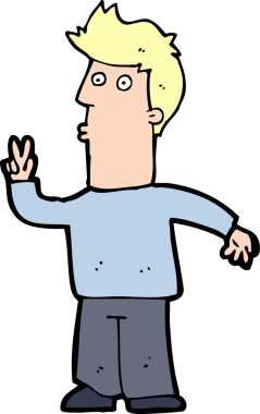 insan eliyle çizilmiş bir karikatür adam.