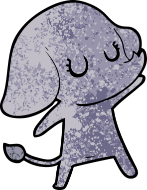 Bir insan tarafından çizilmiş şirin bir fil.