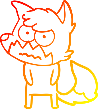 Bir insan tarafından çizilmiş kızgın tilki çizgi çizimi.