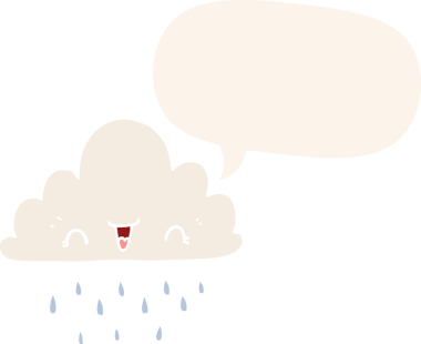 bir insan tarafından çizilmiş, konuşma baloncuklu karikatür fırtına bulutu.