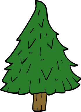 Bir insan tarafından çizilmiş bir karalama Noel ağacı.