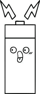 Bir insan tarafından çizilmiş bir pilin çizgi çizimi