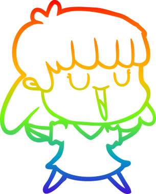 gökkuşağı gradyan çizimi bir insan tarafından çizilmiş bir karikatür kadın